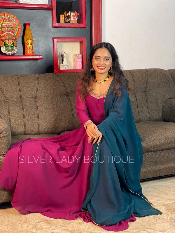 GEORGETTE HANDWORKED ANARKALI  WITH DUPATTA 01