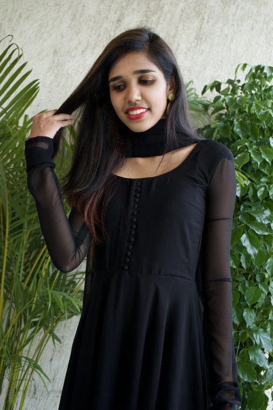 Faux georgette Anarkali SL090