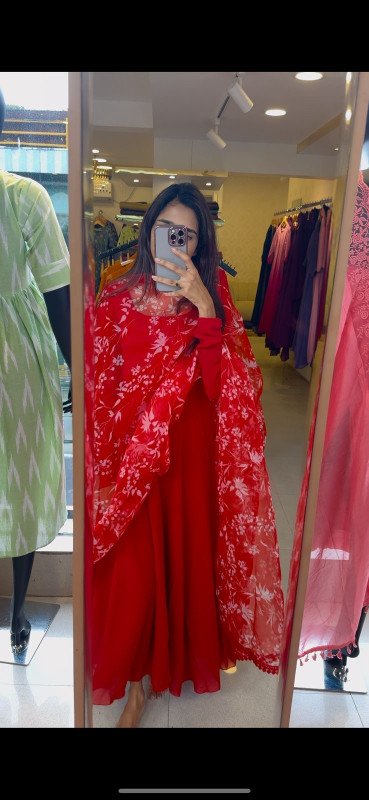 DAISY ANARKALI  WITH ORGANZA  DUPATTA